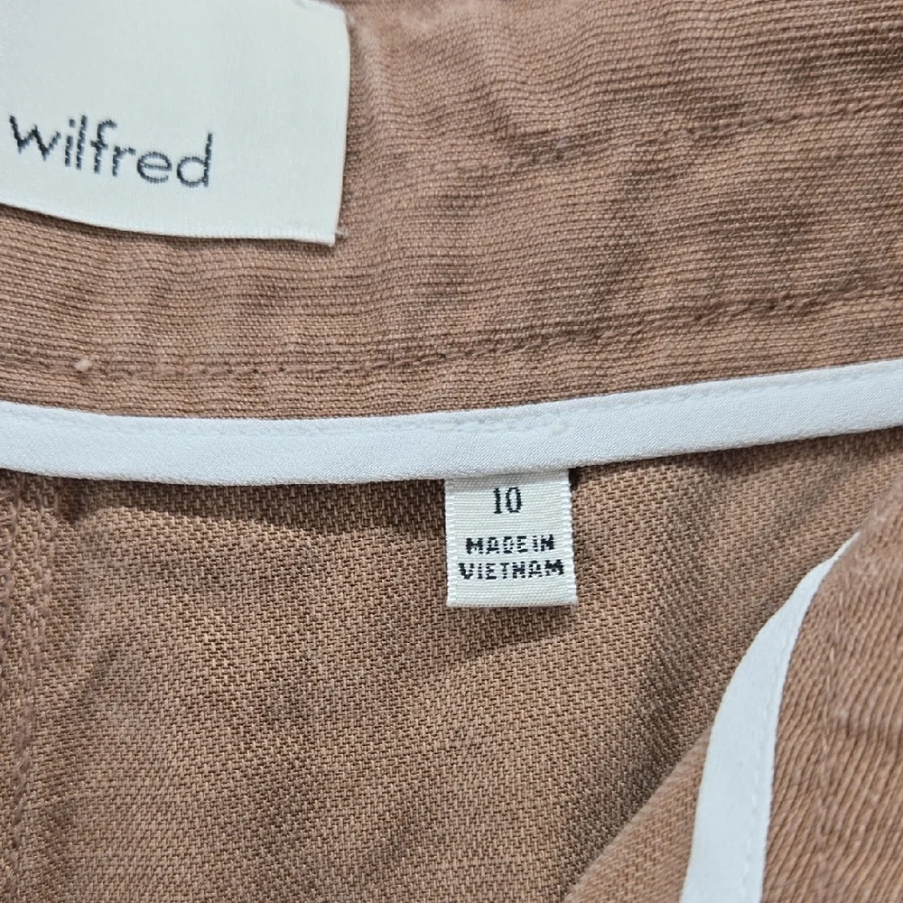 Wilfred Cropped Drawstring Ankle Pants in Taupe with Cream Tie Size 10